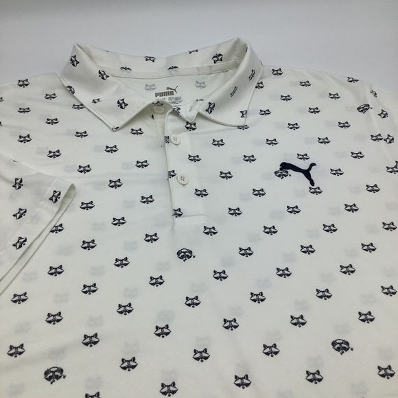 Puma Mens Short Sleeve‎ Polo Racoon Print Size XL - Picture 1 of 8